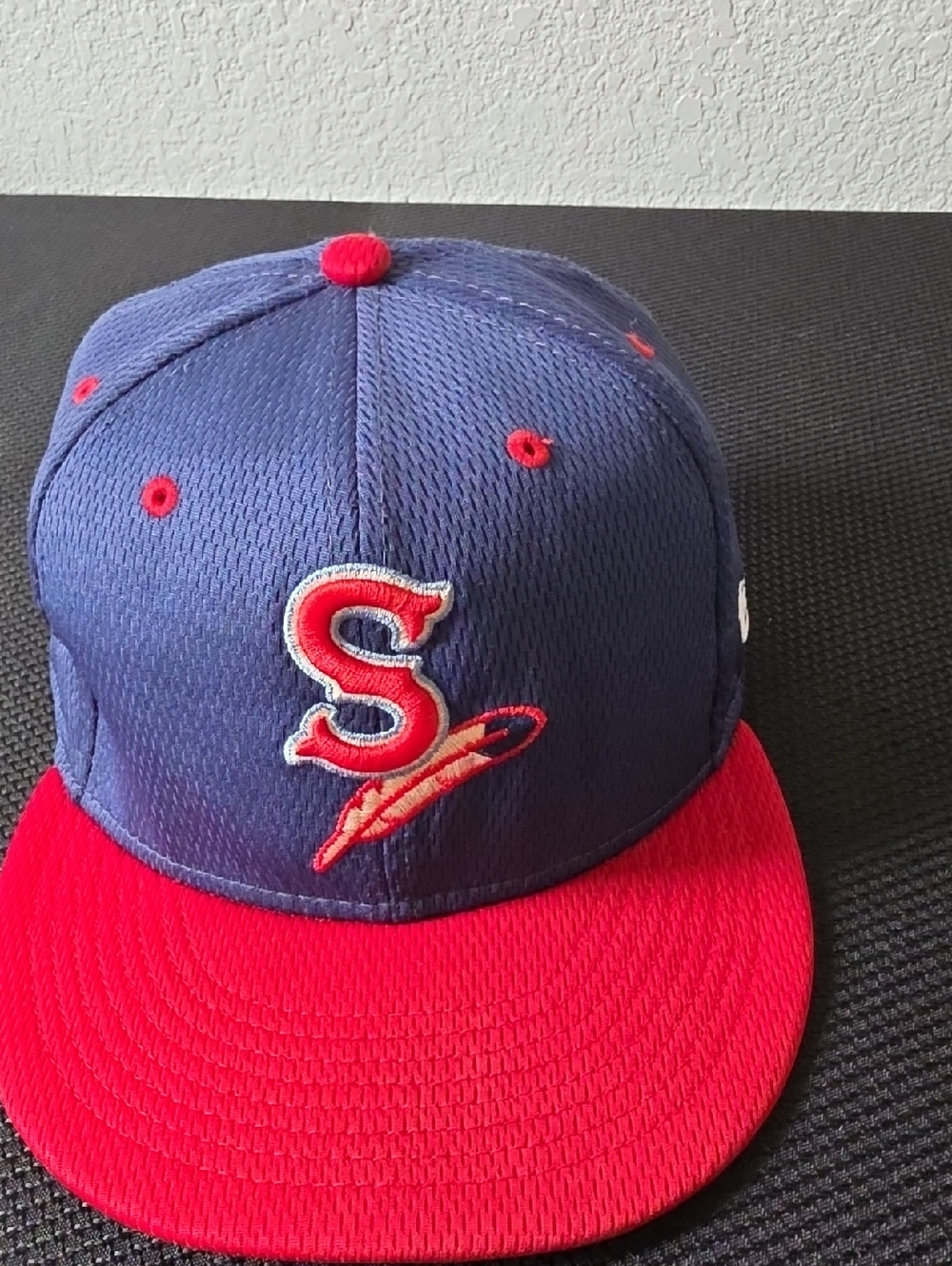 New Era Navy and Red 59FIFTY Fitted Baseball Cap with Raised 'S' Logo